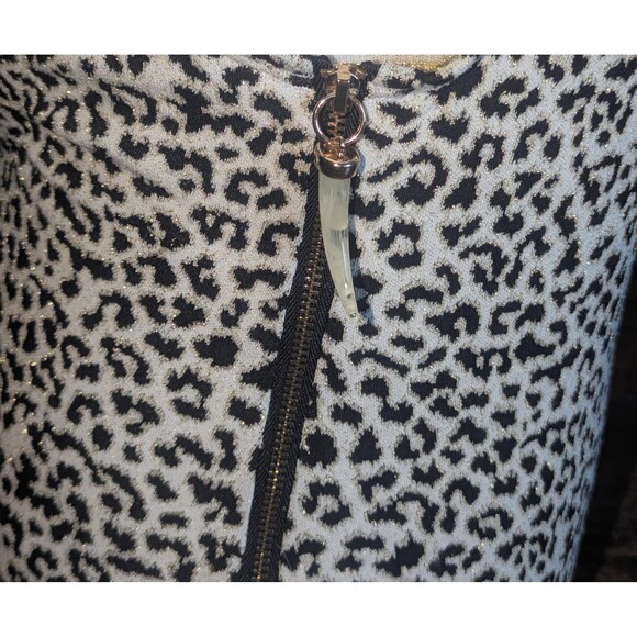 Victoria's Secret Leopard Print One-Piece Swimsuit Gold Metallic Zip Large - Picture 2 of 5
